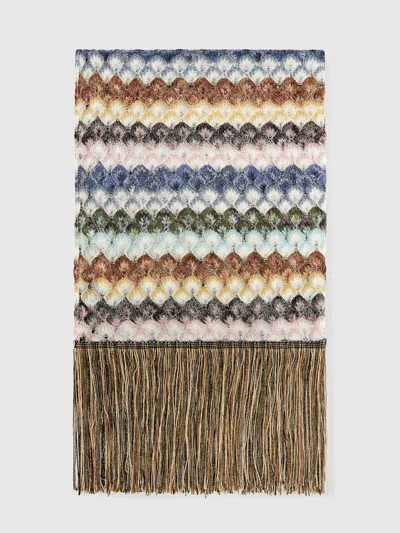 Missoni Stola Aus Viskose-lamé Mit Fransen Und Spitzenmotiv In Mehrfarbig