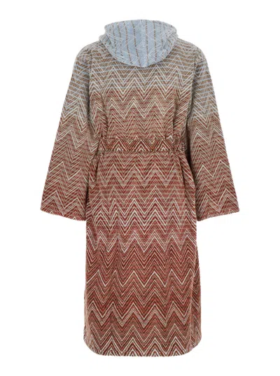 Missoni Stone Bathrobe Hooded In Red