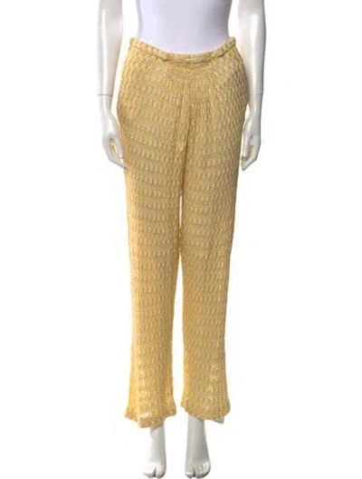Pre-owned Missoni Straight Leg Pants In Yellow