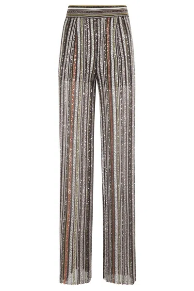 MISSONI STRAIGHT-LEG TROUSERS WITH MULTICOLOR SEQUIN EMBELLISHMENT
