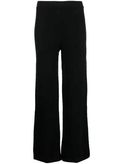 Missoni Straight-leg Zigzag-embroidery Trousers In Black