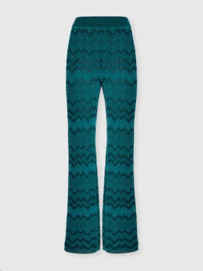 MISSONI MISSONI STRAIGHT LONG PANTS IN CHEVRON PATTERN