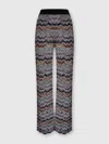 Missoni Straight Long Pants In English Rib Knit In Multi