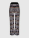 Missoni Straight Long Pants In English Rib Knit In Multi