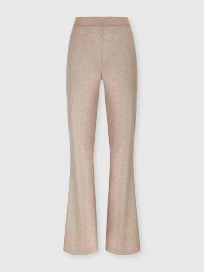Missoni Straight Long Pants In Lamé In Neutral