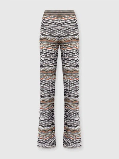MISSONI MISSONI STRAIGHT LONG PANTS WITH WAVE PATTERN