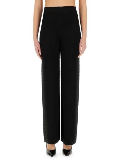 Missoni Straight Trousers Chevron Pattern Tone On Tone In Black