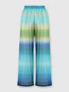 Missoni Straight Pants With Faded Striped Pattern In Blue