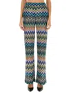 Missoni Straight Pants With Offset Zig Zag In Multicolour