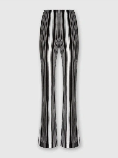 Missoni Straight Striped Trousers In Cotton And Viscose In Black,white