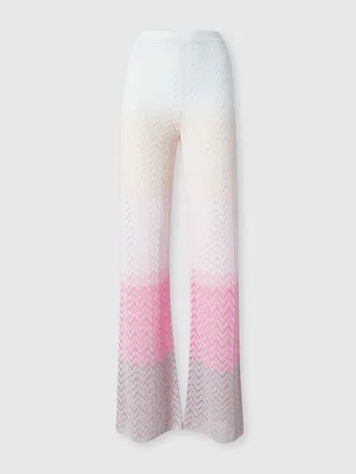 MISSONI GERADE HOSE AUS CHEVRON-VISKOSE MIT FARBVERLAUF