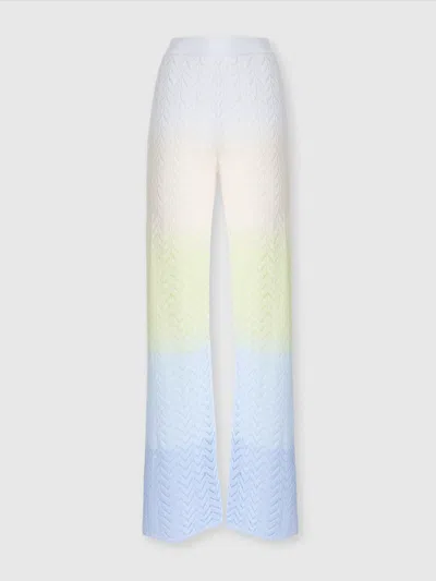 Missoni Straight Trousers In Gradient Chevron Viscose In Multicoloured