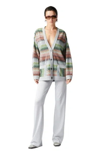Missoni Straight Trousers In Lamé Viscose In Silver