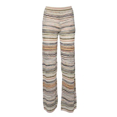 Missoni Straight Trousers In Viscose Lamé Orange