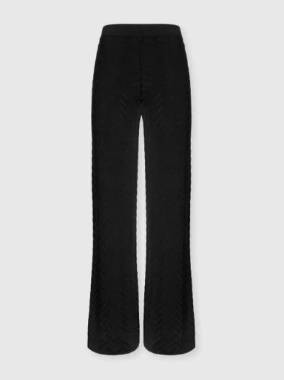 Missoni Straight-leg Stretch Chevron Cotton And Viscose Trousers In Black