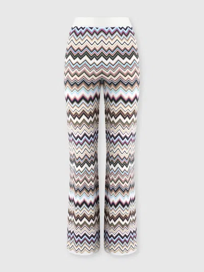 Missoni Straight-leg Viscose And Wool Chevron Trousers In Multicoloured