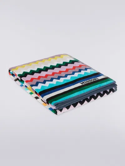 Missoni Carlie 100x180 Cm Chevron Cotton Terry Beach Towel In Multicoloured
