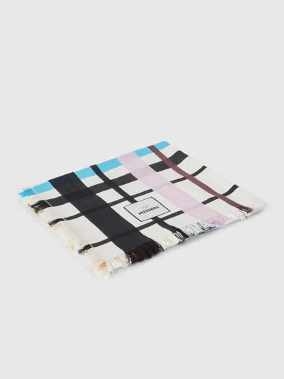 Missoni Fouta Beach Towel With Tartan Pattern And Fringes 140x180 Cm