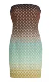 Missoni Multicolor Off-shoulder Mini Dress With All-over Lamé Motif In Multi