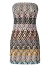 Missoni Strapless Embellished Mini Cocktail Dress In Gray