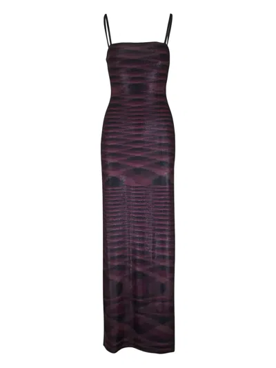 Missoni Strappy Printed Maxi Dress In Purple