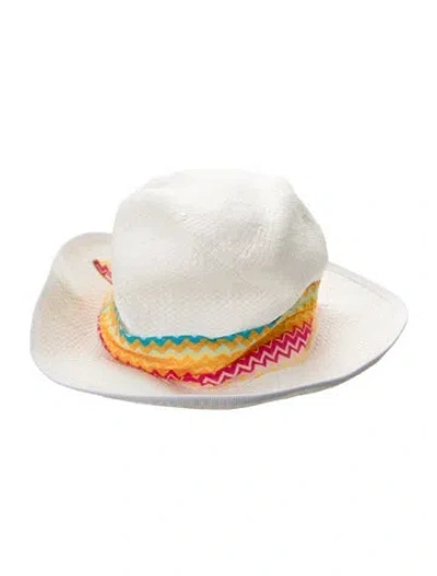 Pre-owned Missoni Straw Coated Hat In White