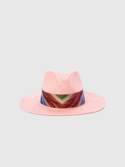 Missoni Straw Hat With Silk Ribbon In Pink