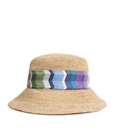 Missoni Straw Zigzag Hat In Brown