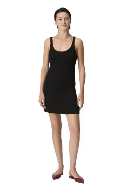 Missoni Stretch Chevron Cotton And Viscose Tank Top In Black