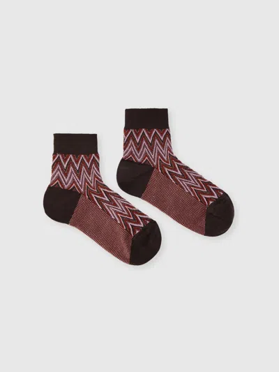 Missoni Stretch Cotton-blend Ankle Socks In Multicoloured