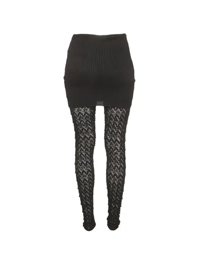 Pre-owned Missoni Stretch Knit Sheer Trousers In Black
