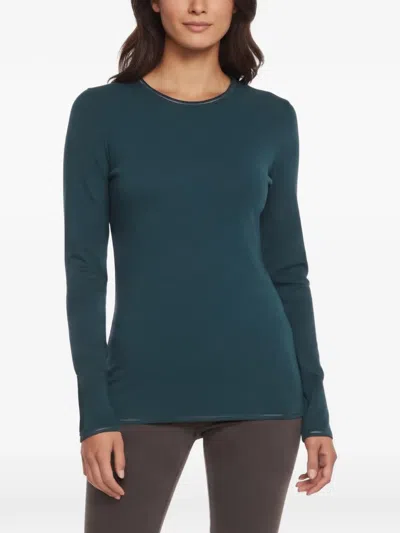 Pre-owned Missoni Stretch-knit Crew-neck Long-sleeve Top In Blue