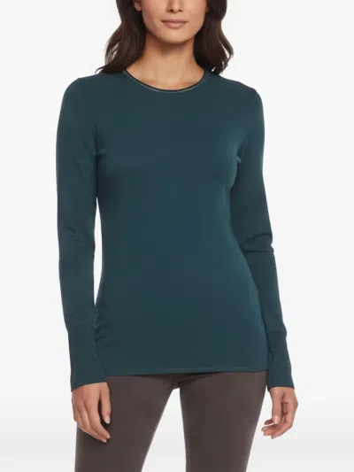 Pre-owned Missoni Stretch-knit Crew-neck Sweater In Blue