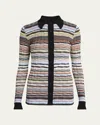 Missoni Stripe Button Down Shirt In Sm9m8-multicolor Blu