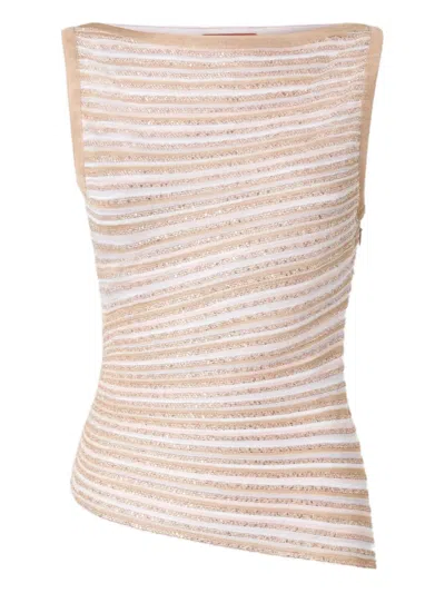 Missoni Stripe Embellished Sleeveless Top In Neutral