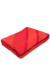 Missoni Stripe-embroidered Wool Throw In Red