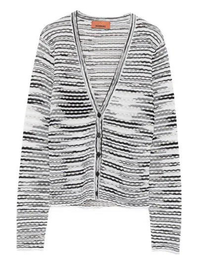 Missoni Stripe-knit Cardigan In White