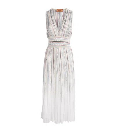 Missoni Striped Knit Midi Dress Empire Waist In Multi