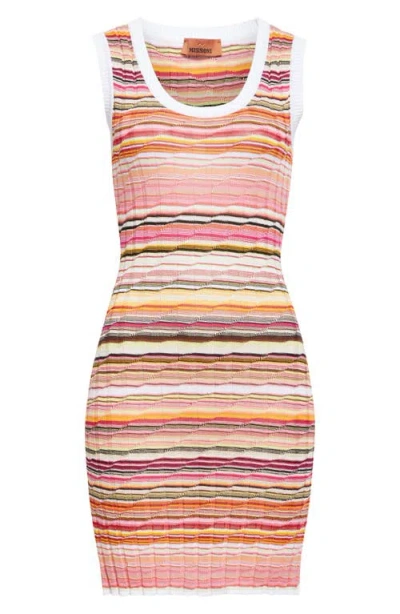 Missoni Stripe Minidress In Pink Multi