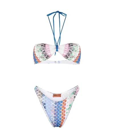 Missoni Stripe-pattern Bikini In White