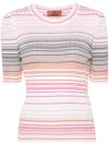 Missoni Stripe-pattern Knitted Jumper In 粉色