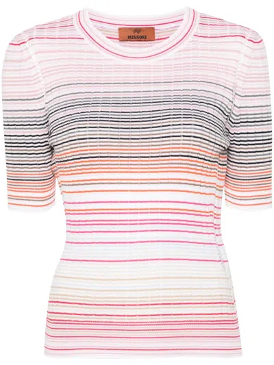 Missoni Stripe-pattern Knitted Jumper In 粉色