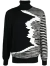 Missoni Space-dyed Wool Roll-neck Sweater In Black
