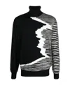 Missoni Space-dyed Wool Roll-neck Sweater In Black