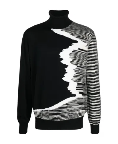 MISSONI STRIPE-PATTERN ROLL-NECK JUMPER