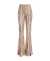 Missoni Stripe-pattern Semi-sheer Flared Trousers In Nude
