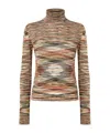Missoni High-neck Sweater In Flame Smooth Knit In Multi