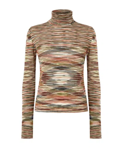 MISSONI STRIPE-PATTERN TURTLENECK SWEATER