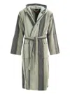 Missoni Stripe-print Cotton-blend Robe In Grey