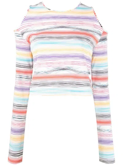 Missoni Stripe-print Knitted Top In Yellow